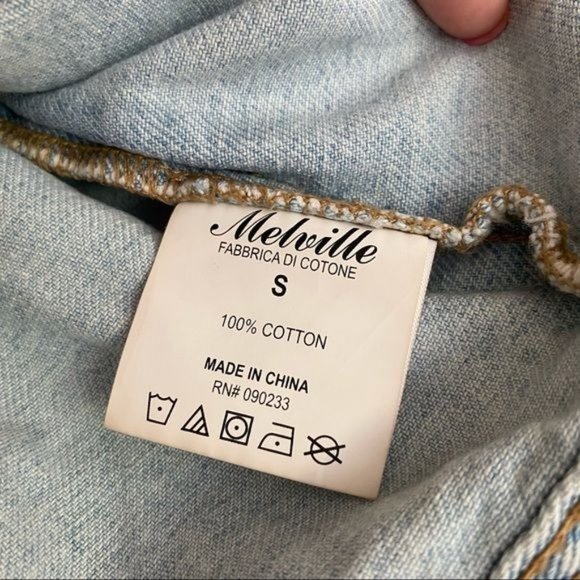 BRANDY MELVILLE Boxy Distressed Faded Denim jacket in Vintage Blue wash Sz S EUC - Picture 7 of 14